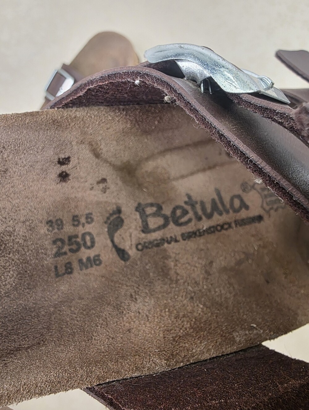 Betula by Birkenstock Double Strap Slide Sandals Brown Size 39 L8 - Picture 5 of 8